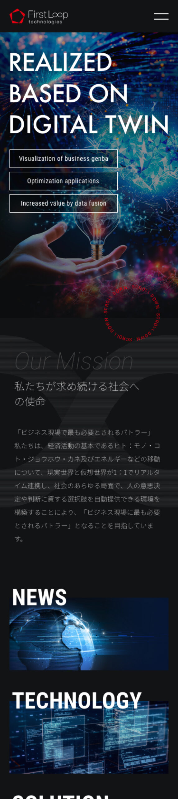 ファーストループテクノロジー株式会社 Webサイト　SP版